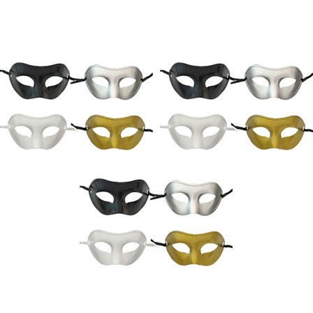 12 Stykker Halv Maskerade Masker Ergonomisk Fancy Kostume til Fester Blandede Farver