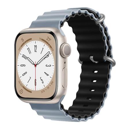 Ocean Armband För Apple Watch Band 44mm 40mm 45mm 41mm 49mm 42mm 38mm Smartwatch Silikonrem Iwatch Ultra Series 7 6 3 Se 8 Obsidian lime-black 42 44 