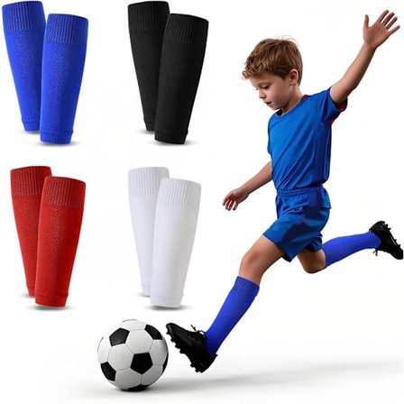 4 Par Fotballsokker til Barn Fotballstrømper Skinneleggsokker Uten Sokker Atletiske Sokker Atletiske Sokker Fotballsokker til Barn Utendørssport