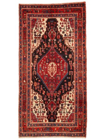 Tapis Nahavand Old 157X306 Rouge Foncé/Noir (Laine, Perse)