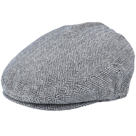Jaxon & James - Grey flatcap Czapka Z Daszkiem - Herringbone Grey Flat Cap @ Hatstore