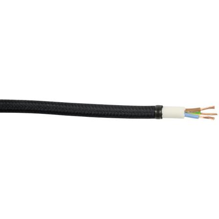 Gelia 4070810042 Tekstilkabel SKK, 3G0.75, 3 m Svart, Stikkontakter & kabler