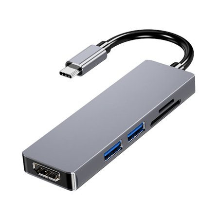 USB-C-hubb, 5-i-1-dockningsstation för Windows-bärbara datorer, Mac-datorer och andra Type-C-enheter, 28*111*9,4 mm