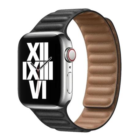 Läderrem för Apple Watch Band 44mm 40mm 45mm 41mm Magnetlänkarmband iWatch Ultra 49mm Seires 8 7 6 SE 5 4 3 42mm Black For 41mm 40mm 38mm