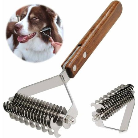 Coat King Rake Pet Undercoat Rake Hund Dematting Kam Pet Grooming Børste Deshedding Værktøj 17+9 Dobbeltsidet Tænder Undercoat Rake (DUAL)