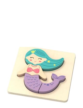 Mermaid Puzzle In 100 % Fsc Wood Patterned Magni Toys