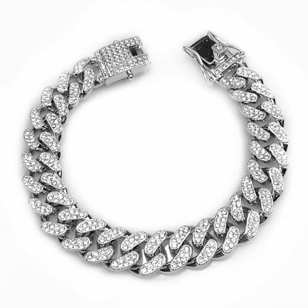 Halskæde Ur Og Armbåndskæde Miami Curb Imitation Diamant Indlejret Smykker Cz Til Mænd