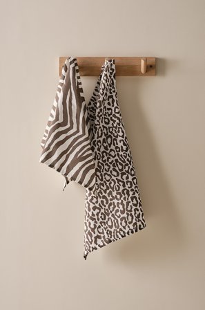 Jotex - Kjøkkenhåndkle 2-pakke Naturhvit/brun - JAMBO - Kjøp Kjøkkenhåndklær hos Jotex