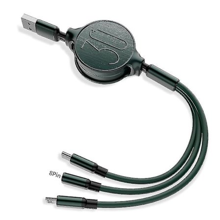 3 In 1 Retractable Micro Usb Type-c 3a Fast Charging Cable For Iphone Android