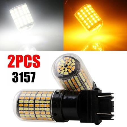 2 stk 3757 3157 4157na LED Pære Switchback Hvit Amber Parkering Blinklys