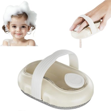 1-delt - Kroppsbørste - 2-i-1 Badebørste - Med Såpedispenser - For Kroppsmassasje og Eksfoliering - Off-White