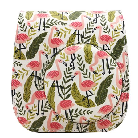 Etui til Instax Mini 12 11 9 8, med lomme og justerbar rem (Blad)