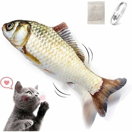 Elektrisk Bevægelig Kattelegetøj - Sjovt Interaktivt Katteurt Tyggelegetøj til Katte - USB Genopladelig