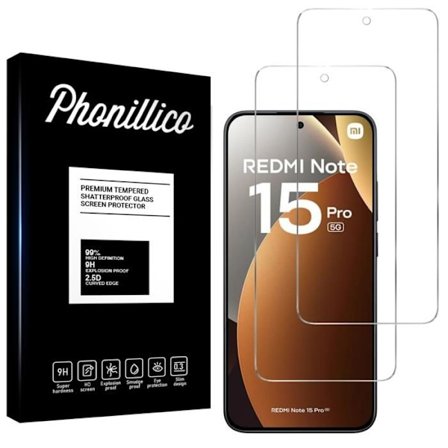 Hærdet Glas til Xiaomi Redmi Note 15 PRO 5G [Pakke 2] Beskyttelsesfilm til Skærm Phonillico