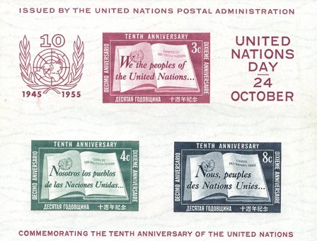 FN New York 1955 - MICHEL B1 - Postfrisk miniark