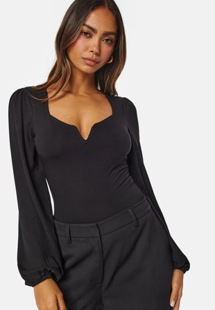 BUBBLEROOM Rudina puff sleeve top Black Klær