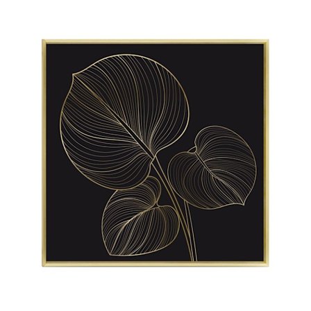 Abstrakti mustavalkoinen canvas-taulu, 52x52 cm, puukehys