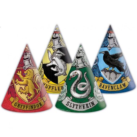 Harry Potter Hogwarts Houses Hattar 6-pack - Harry Potter Kalas Dekoration - Kalaslagret.se