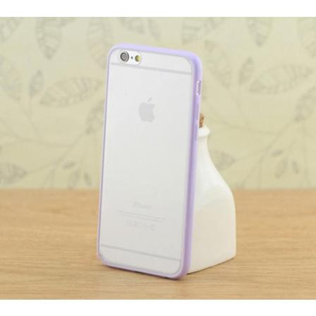 Läpinäkyvä himmeä kuori värillisellä kehyksellä iPhone 6 / 6S Plus - lisää Purple