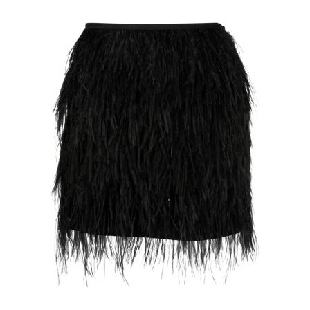 Twinset Feathers Mini Kjol svart, Dam, Dam, Storlek: S