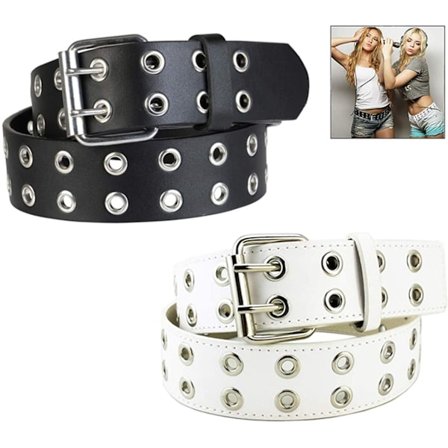 Studded belte, dobbel spennebelte, gotisk spennebelte for kvinner