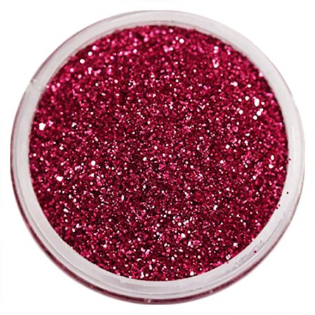Negleglitter - Finkornet - Bringebærrød - 8ml - Glitter