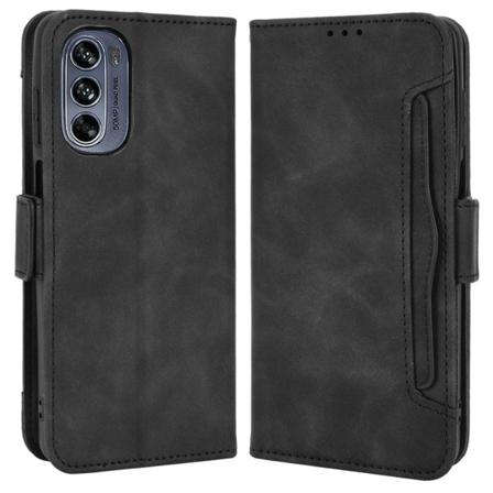 SKALO Motorola Moto G62 5G 6-lokeroa Lompakkokotelo - Musta Black