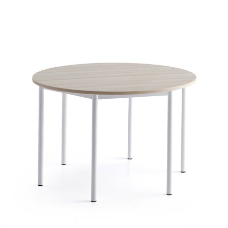 Tisch BORÅS PLUS, Ø1200x760 mm, Laminat Esche, weiß