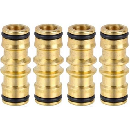 4-pak Messing Dobbelt Han-Slangekobling, Havevanding Hurtigkoblinger