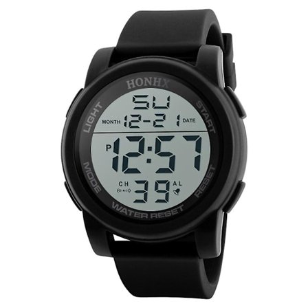 Luksuriøs herreklokke analog digital militær sport LED armbåndsur Svart