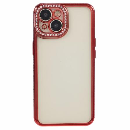 Beskyttende etui til iPhone 14 med rhinsten-dekoration i TPU, tyndt telefoncover Red