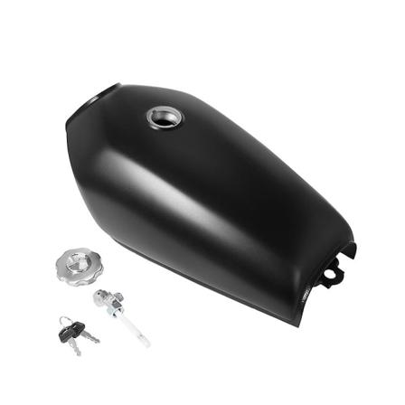 Sort Motorcykel Universal 9l gastank Cafe Racer Vintage brændstoftank med hættekontakt til Honda Cg125 Cg125s Cg250 2