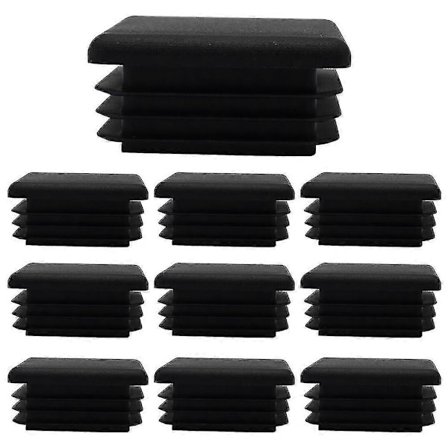 10 st svarta plastpluggar för rör, stolsglider och ändlock