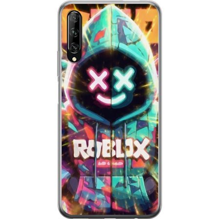 Kompatibelt Mobilskal till Huawei Huawei P smart Pro 2019 Neonfärgad Roblox hoodie-figur med lysande effekter och energifylld bakgrund, modern gaming
