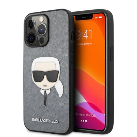 Karl Lagerfeld Iphone 13 Pro Skal Saffiano Pu Läder Silver/grå