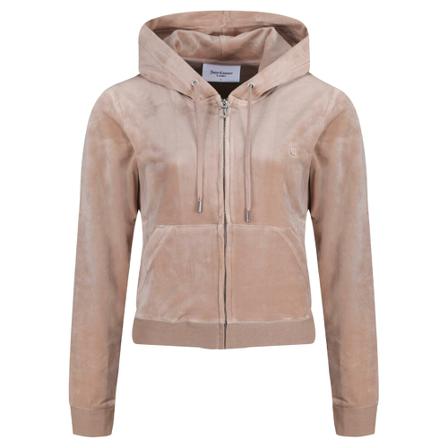 Juicy Couture Robertson Classic Zip Trough Hoody , Beige , Dames , Maat: XS Hoodies & Sweatvesten