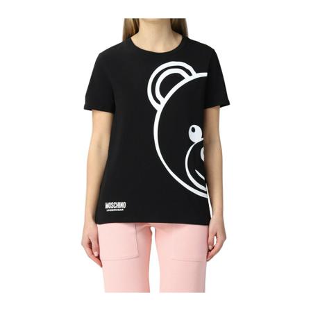 Moschino T-Shirt with Logo Sort, Dame