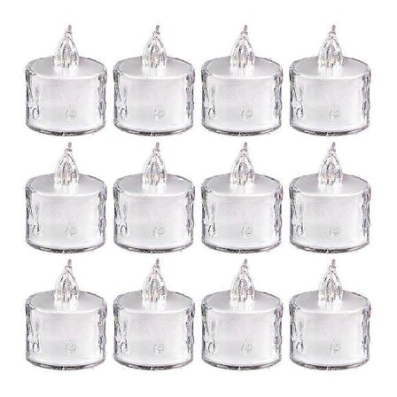 Flammeløse LED fyrfadslys til dekoration 24 stk. gennemsigtige elektriske lys [BR]