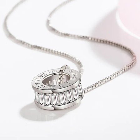 Ring necklace - silver color