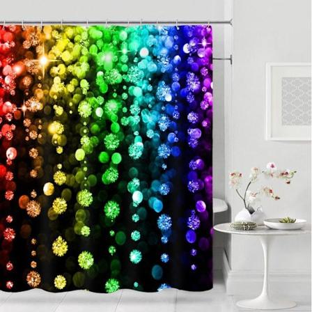 Moderne Dusjforheng - Stilig og Glansfull Dusjforheng i Polyester, Vanntett, 12 Kroker Matches the image 180x180cm