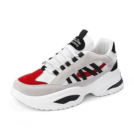 Man's Chunky Wedge Par Style Sneakers Mesh Flock Sneakers