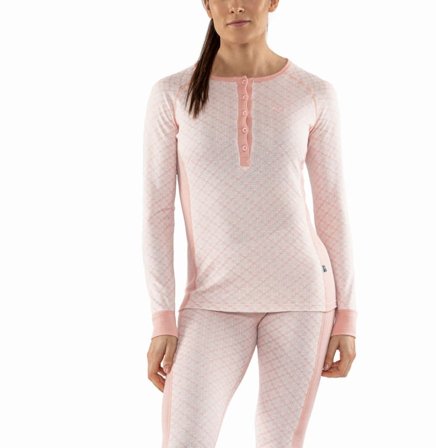 Termo Women's Long Sleeve Jumper Buttons Women base layer tops Pink XS