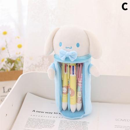Kawaii Sanrio plysj etui tegneserie plysj dukke pennholder C