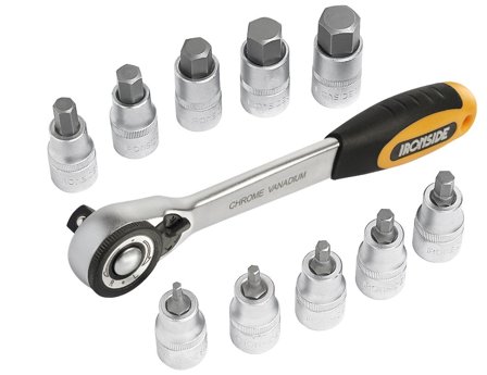 Ironside 102338 Skrallenøkkelsett 1/2", 11 deler, Håndverktøy