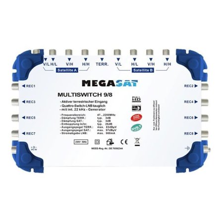 Megasat Multiswitch 9-8 - Terrestrisk-til-satellit signaler flere switches