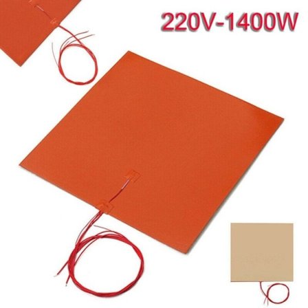 500*500mm 220V 1400W Silicon Varme Matte Pad For Skriver Oppvarmet Seng Oppvarming Annonse Firkant Gummi Varme Matte