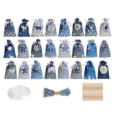 24 stk. Jule Adventskalenderposer Jule Nedtælling Gaveposer F [BR]_jar