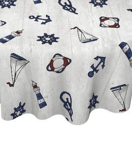 Voksduk Maritim rund ø140cm Hvit