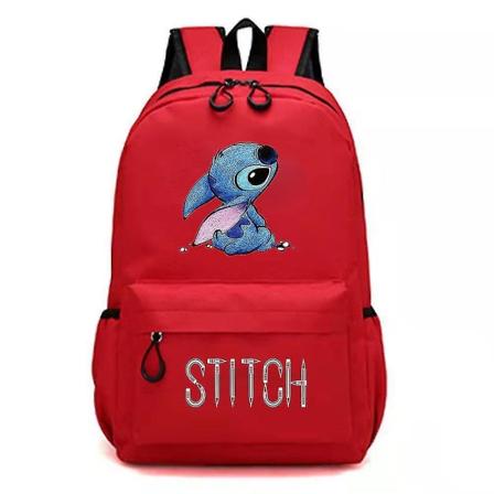 Stitch koululaukku Miesten ja naisten opiskelijoiden monivärinen reppu iso 9q red
