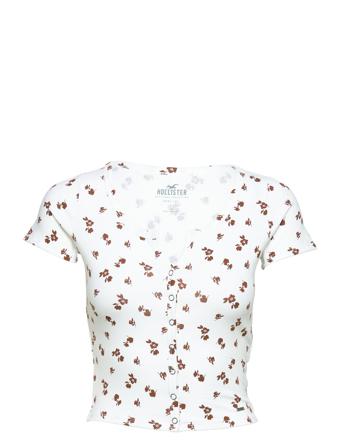 Hco. Girls Knits Crop Tops Short-sleeved Crop Tops Multi/mønstret Hollister